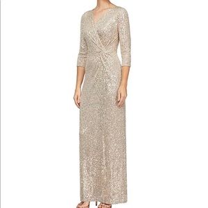 Gold formal long sequin dress size 16
